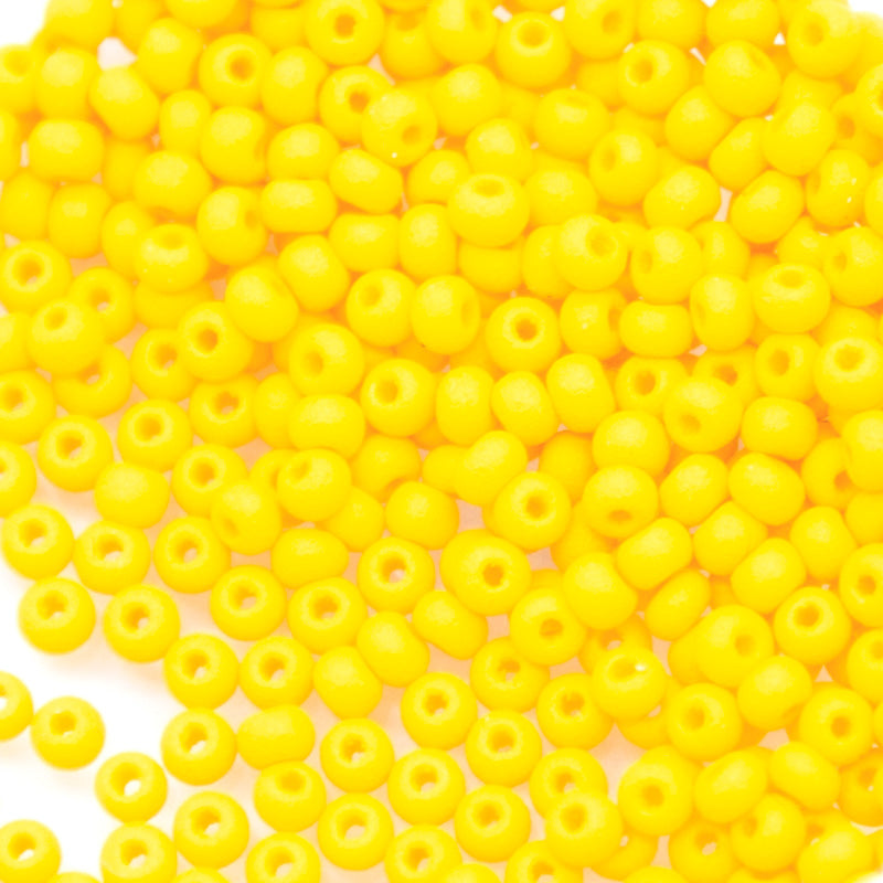 10SB925-PLM: CZ Seed Bead Permalux Dark Yellow Matte 10/0 200GM