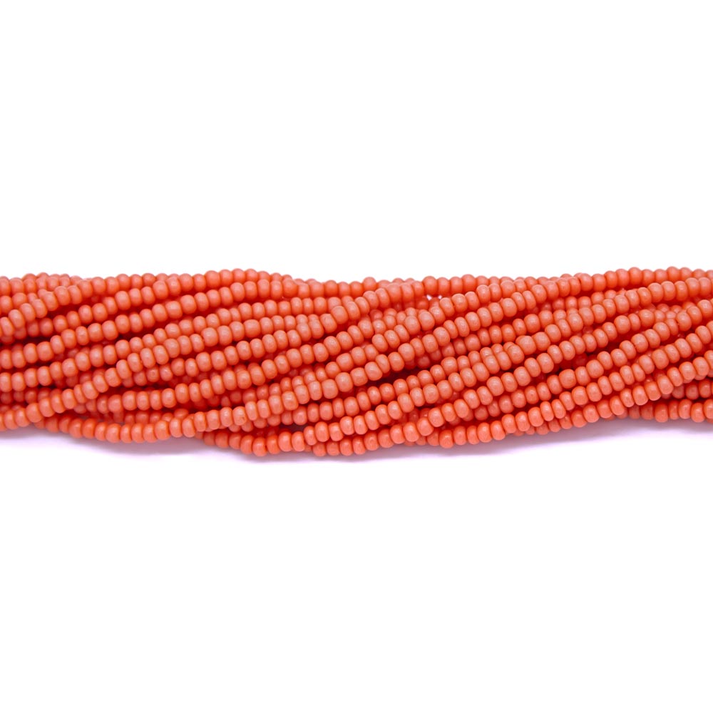 11SB133-ITMR: CZ Seed Bead Terra Intensive Coral Matte 11/0 - 1 Hank