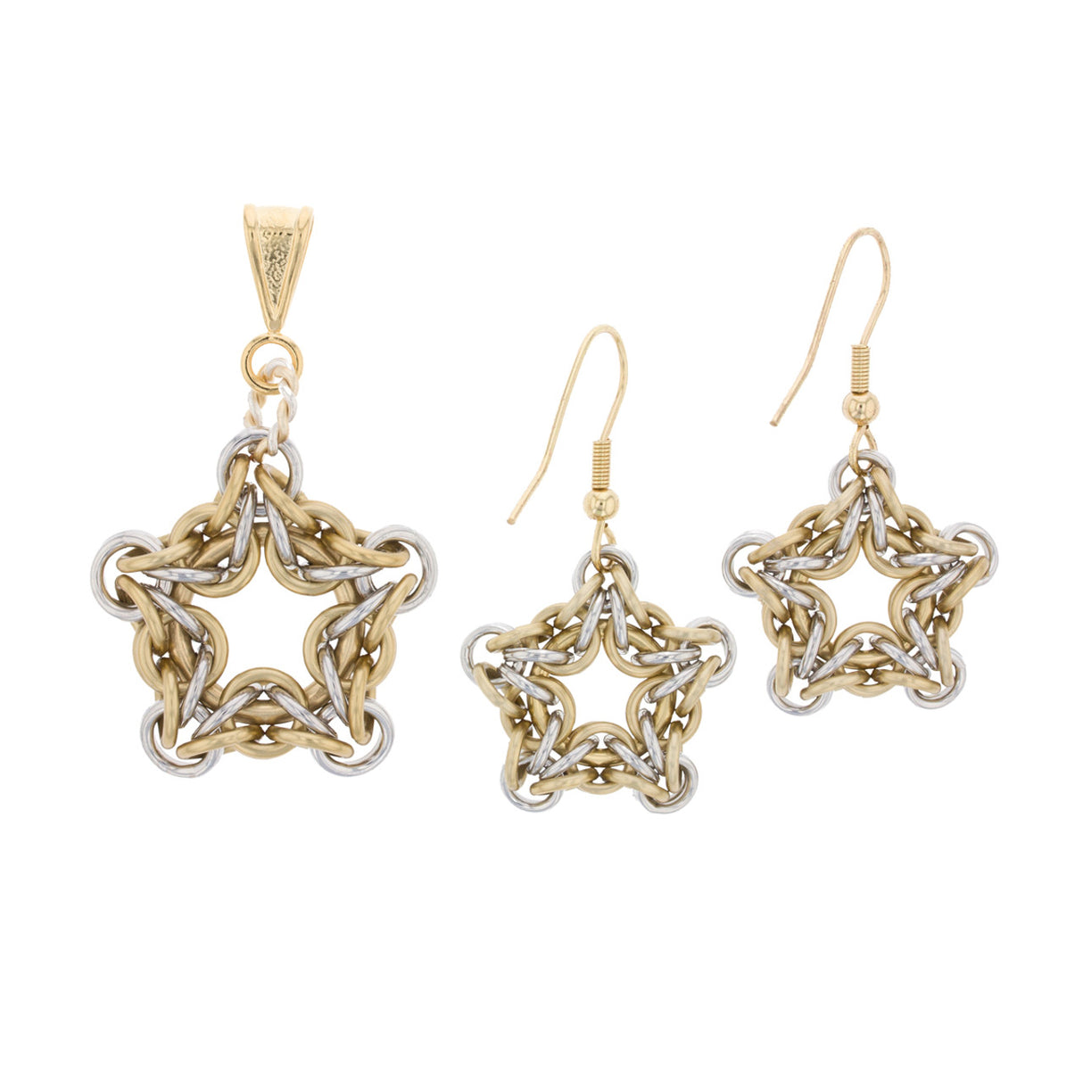 KTA802.20C: Morning Star Chain Maille Pendant & Earring Kit