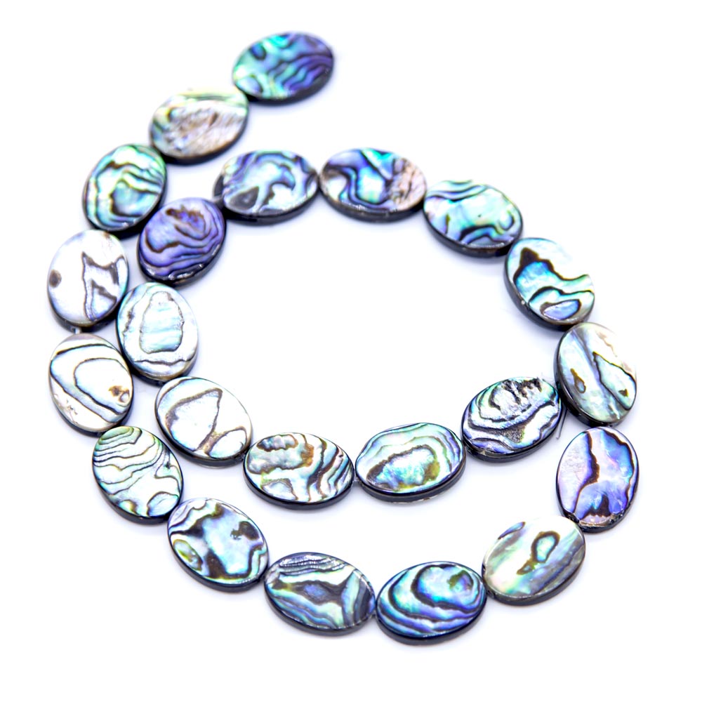 35AB558-F: Abalone Flat Oval 13x18mm 1 STRNG