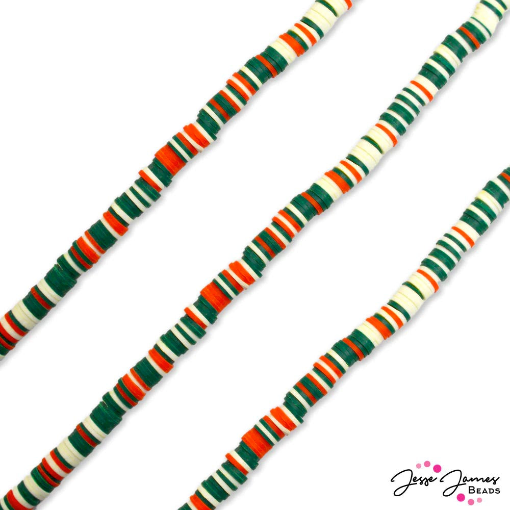 JJ99-XMAGIC: JJB Heishi Bead Strand in Christmas Magic 8MM