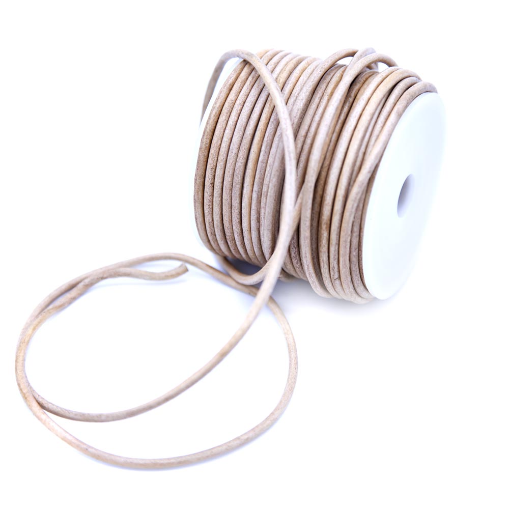 30LC152: Leather Cord Natural 3mm 25 Meter Spool