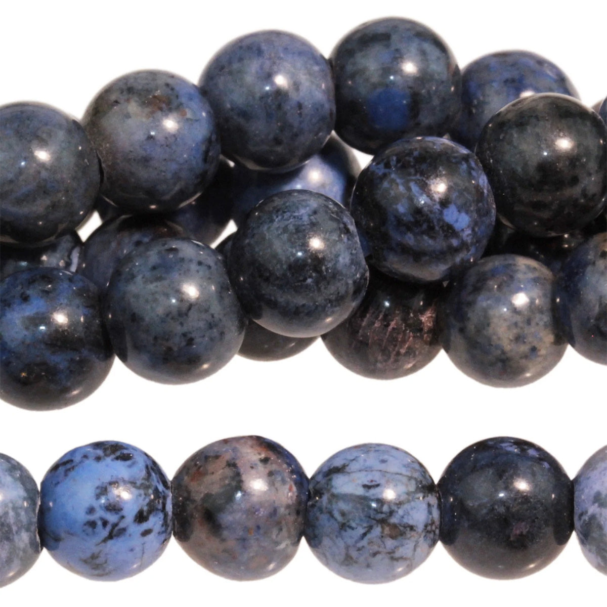 8ST655-LH: Sunset Dumortierite Round 8mm Lg Hole 8In ST