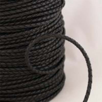 4LC109-B: Leather Cord Bolo Black 4mm 2MTR