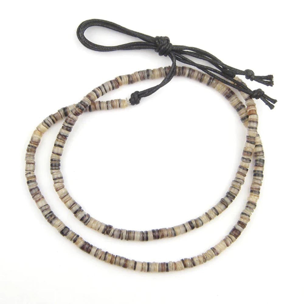 GA134-SHL: Natural Shell Heishi Beads Brown 5mm