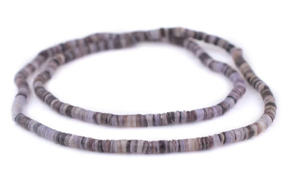 GA300-PSHL: Natural Shell Heishi Beads Lavender Purple 5mm