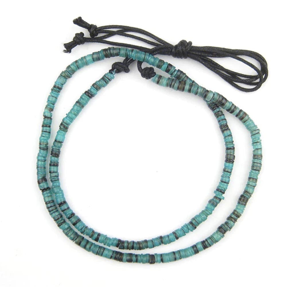 GA137-BSHL: Natural Shell Heishi Beads Turquoise 5mm