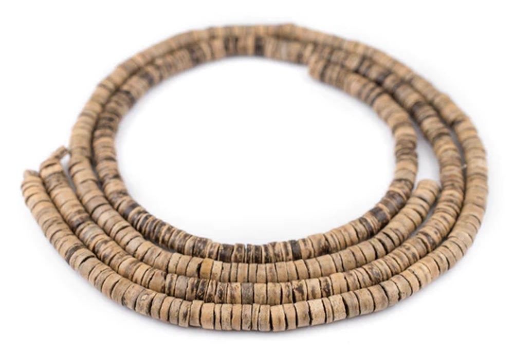 GA1313-COCO: Rustic Heishi Coconut Shell Beads 8MM