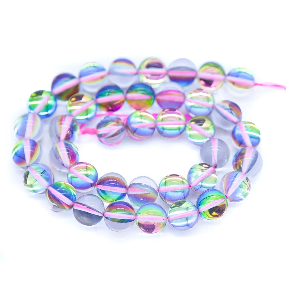 10CD593-V: Mystic Aura Quartz Rose Vitrail 10mm