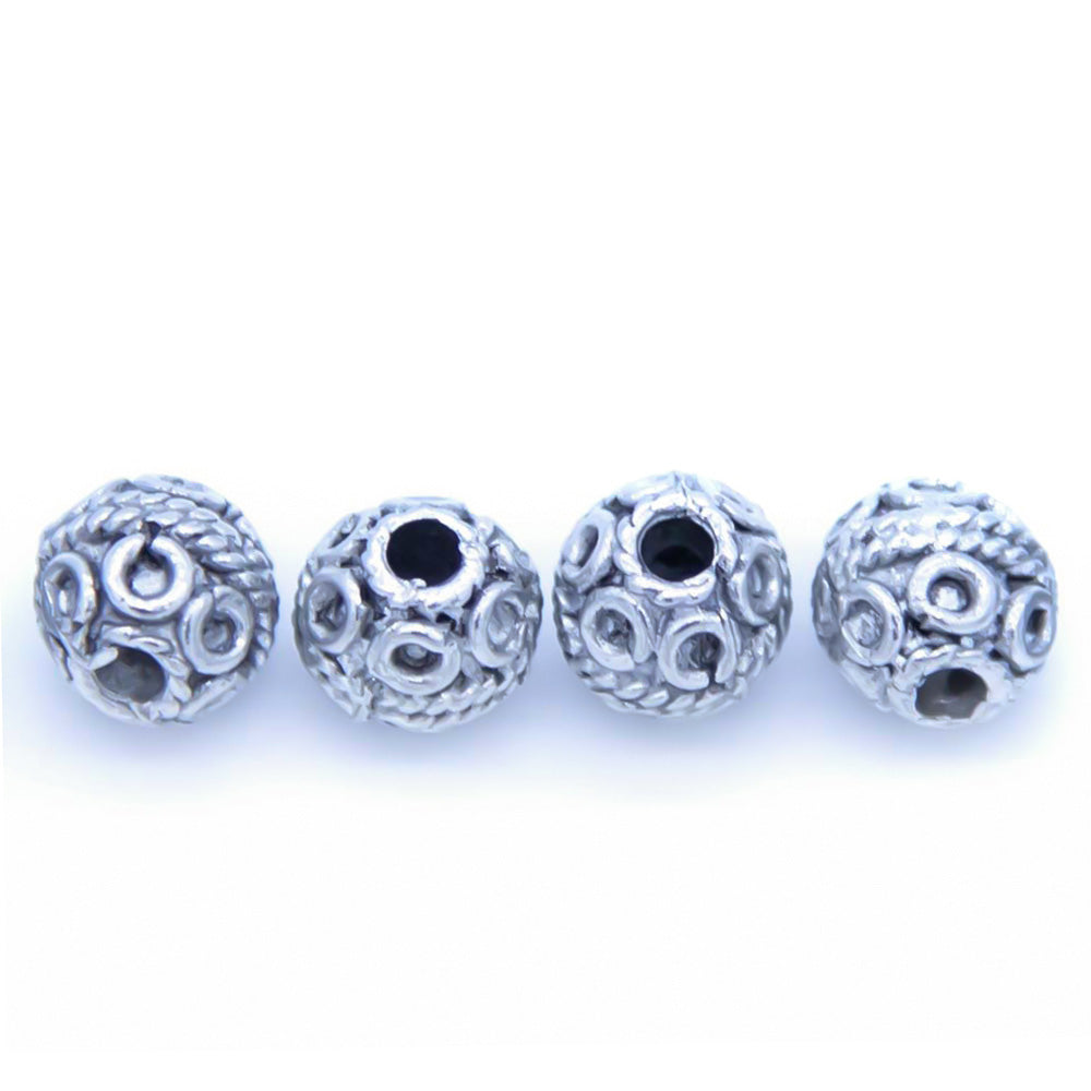 PW27-AP: Bead RD w/ Bali Design Ant PW 8mm