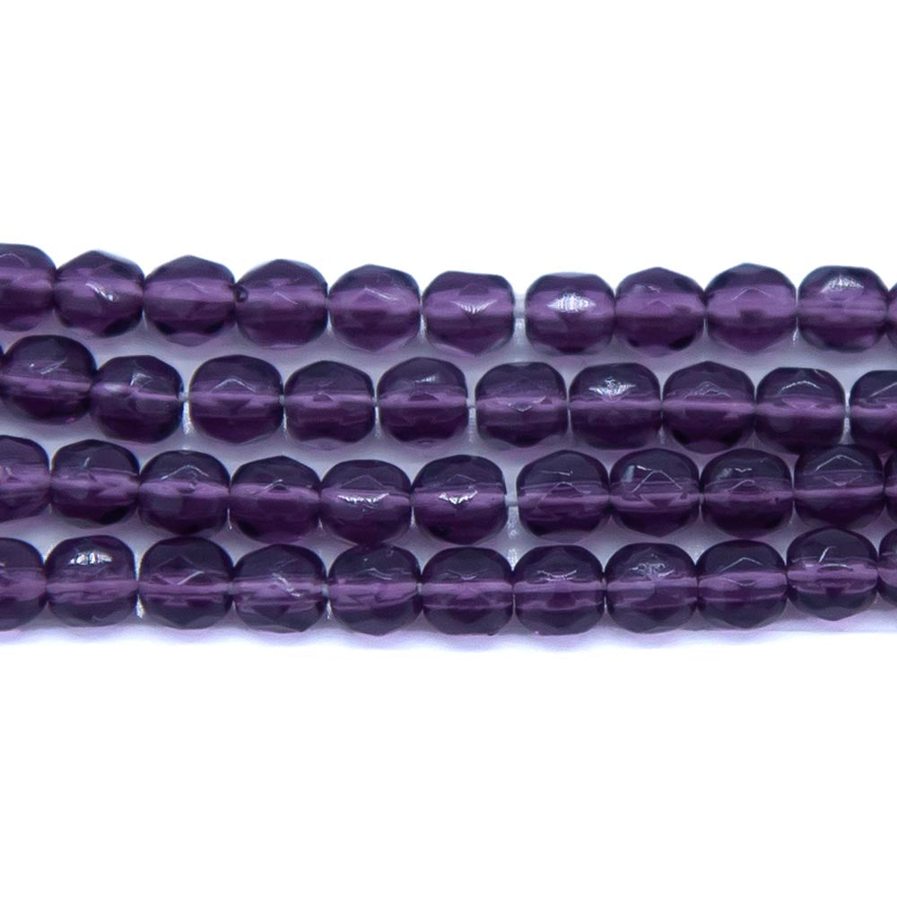 3FC299-5R: Czech Faceted Round Dark Plum 3mm 100 Pcs