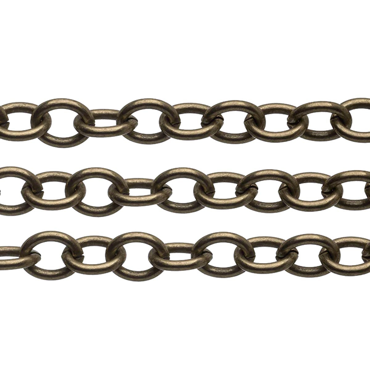 CX2609-AB: OVAL CABLE CHAIN ANT BRASS PLT 1FT