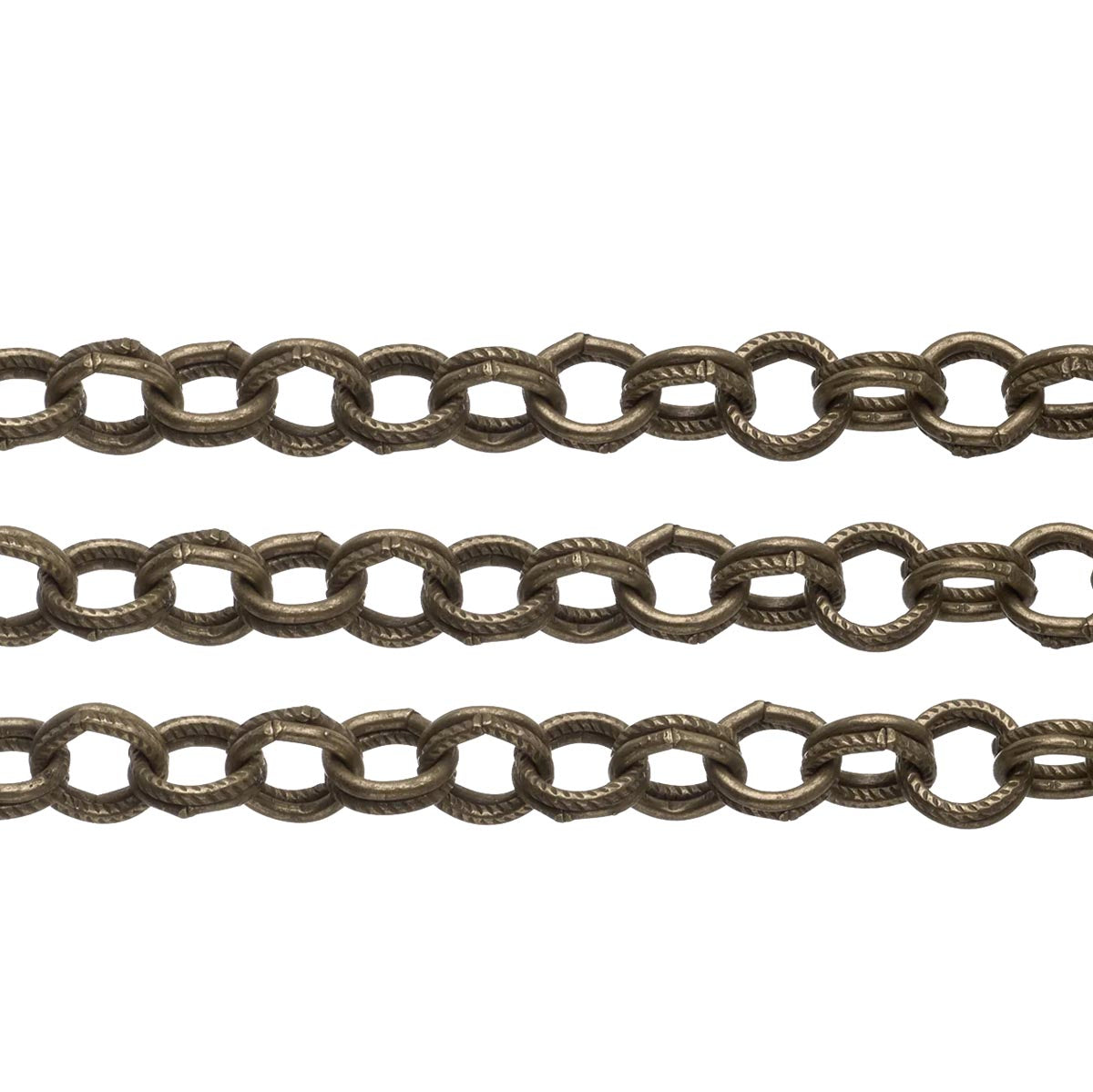 CX2611-AB: Double Link 8mm Cable Chain Ant Brass Plt