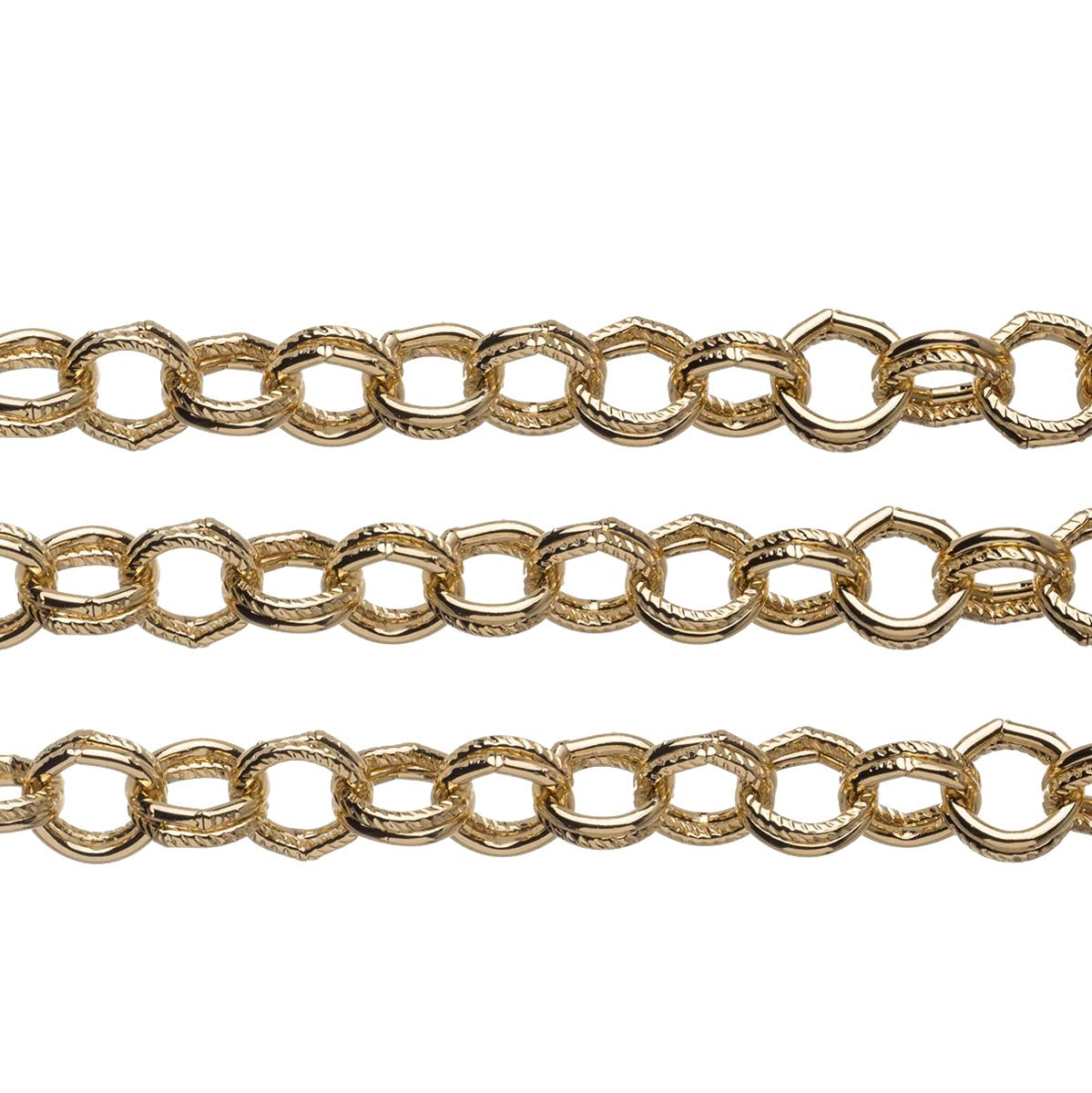 CX2611-G: Double Link 8mm Cable Chain Gold Plt