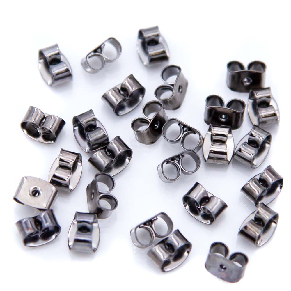 FI20-GMR: EarNut for 5FI6-GM Gunmetal/Black PLT - 12 Pairs