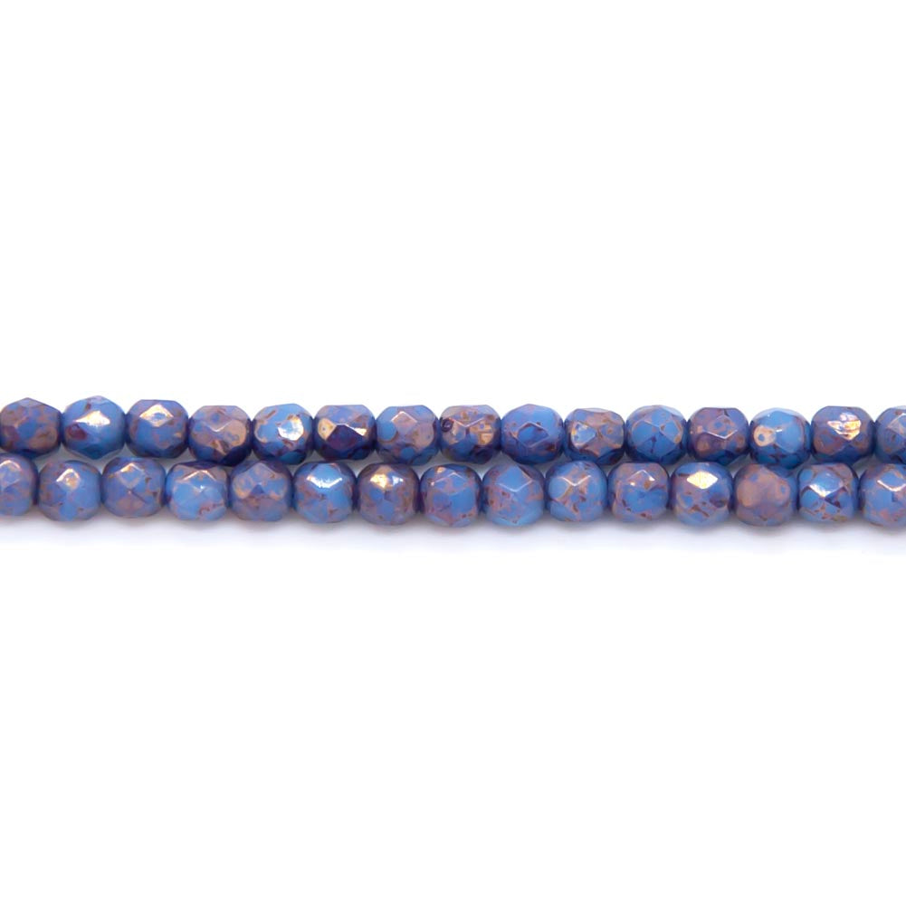 3FC164-96R:Cz Facet Rd Turq Blue w/Purple Luster 3mm 100PC