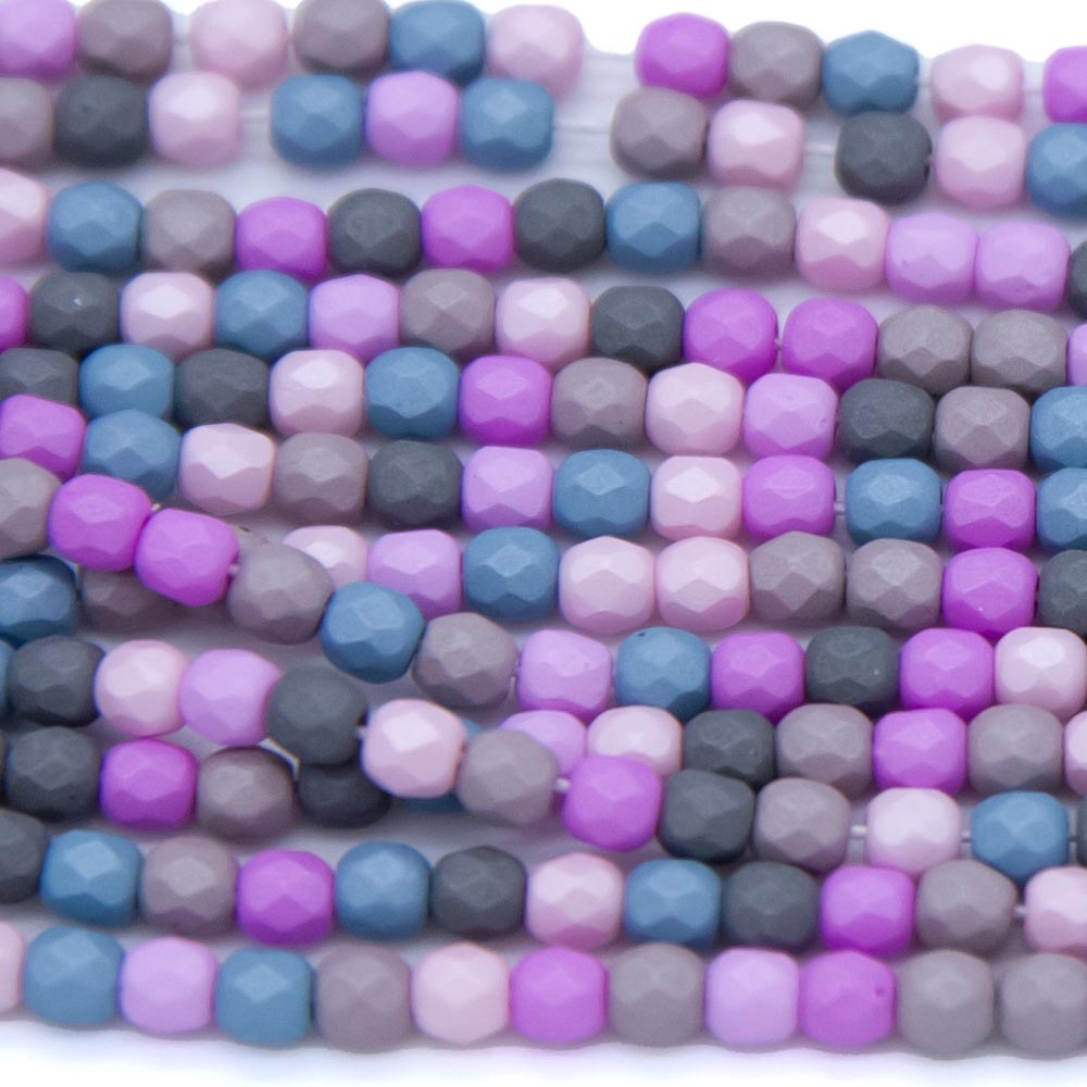 3FC999-2: Cz Facet Rd Mix Pastels 3mm 600PC