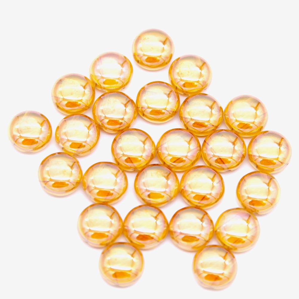 12CA535-A: CZ Candy 2 Hole Apricot AB 12mm 25PPK