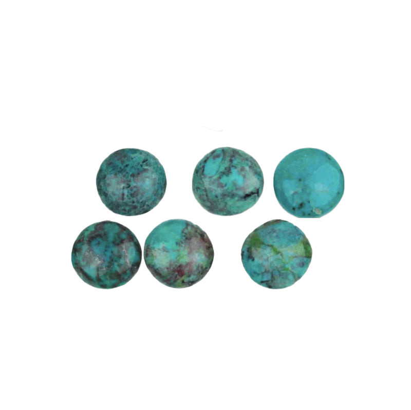 ST484-C6: Chrysocolla Cabochon 6mm Coin