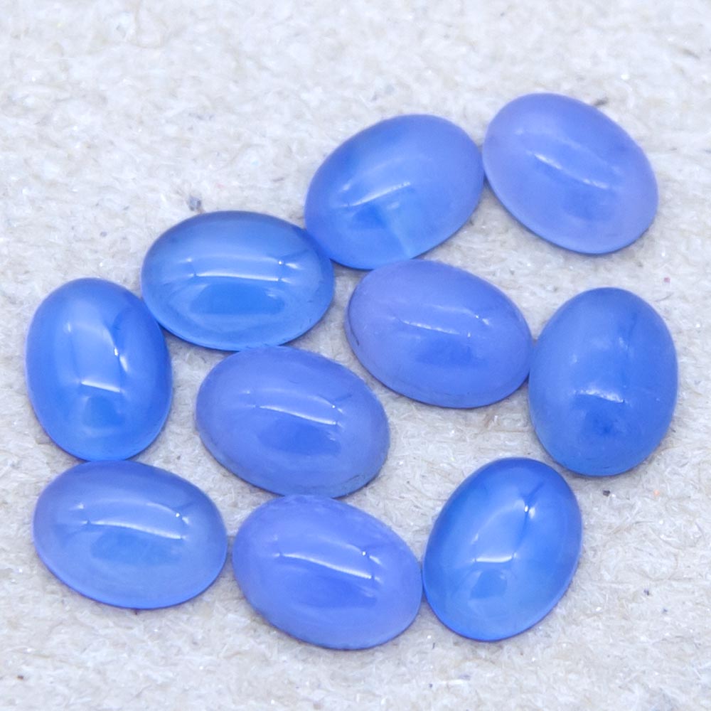 ST0608-BLCHL:  Blue Chalcedony Cabochon 6x8mm 10ppk