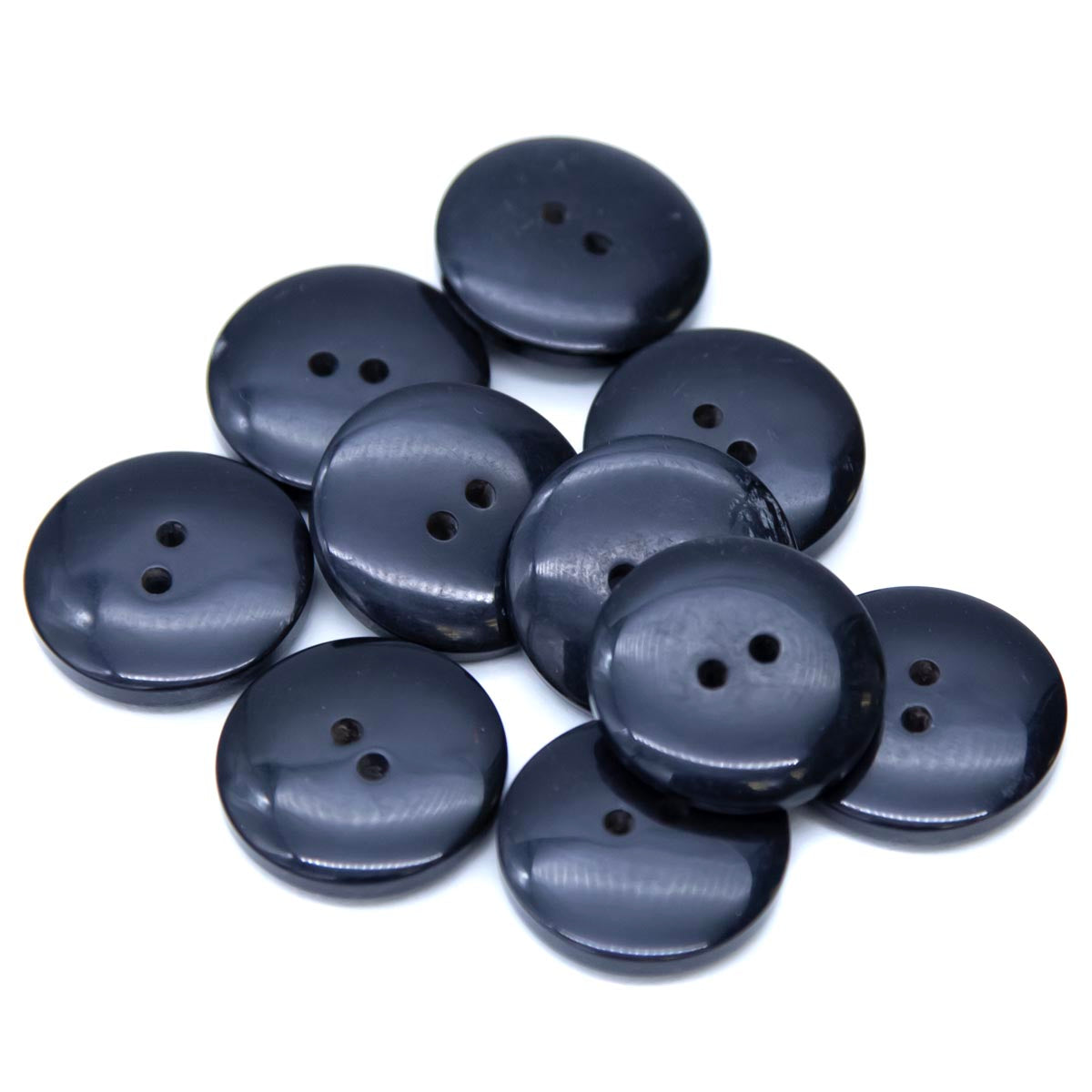 20HR109-BU: Horn Button Black 20mm 2 Hole 10 Pc