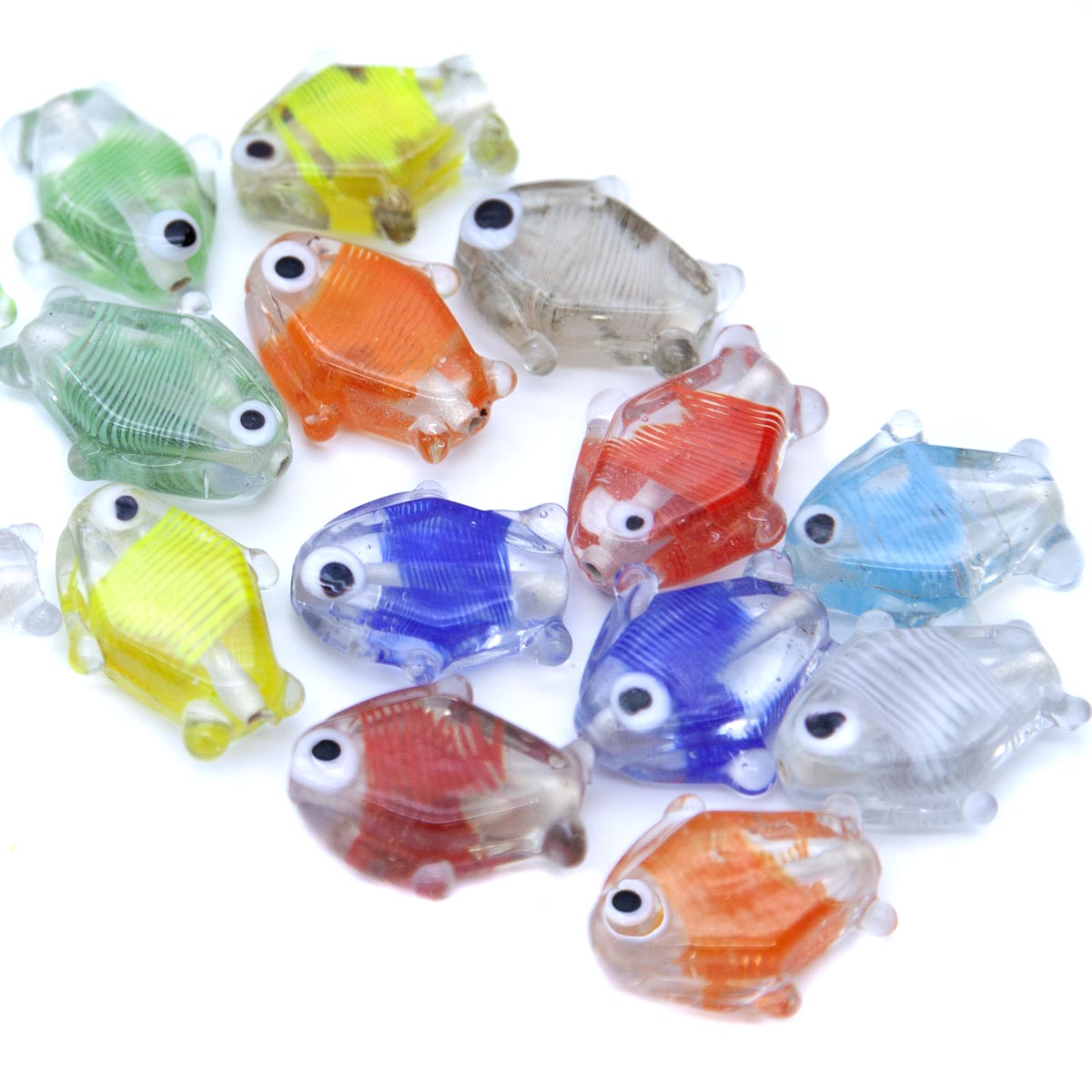 94FH212R: India Fish Clear Striped 24mm 20 Pc Pack