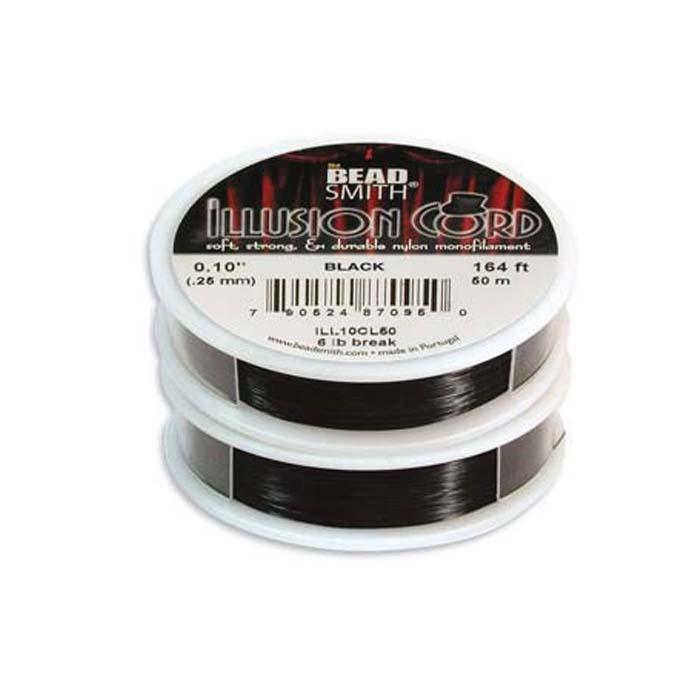 11TM109-50: Illusion Cord Black Monofilament 0.010 50 Meter - Spool