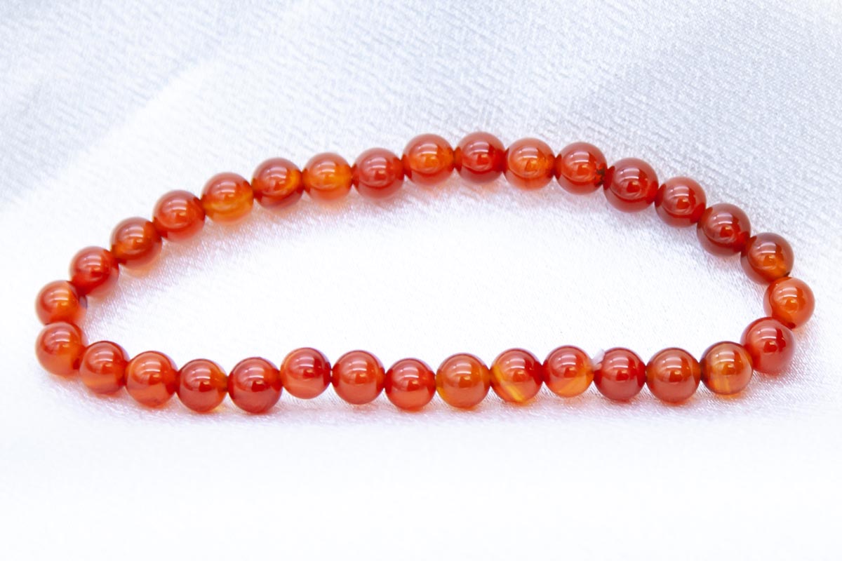 ST428-BR: Red Agate Stretch Bracelet 6mm