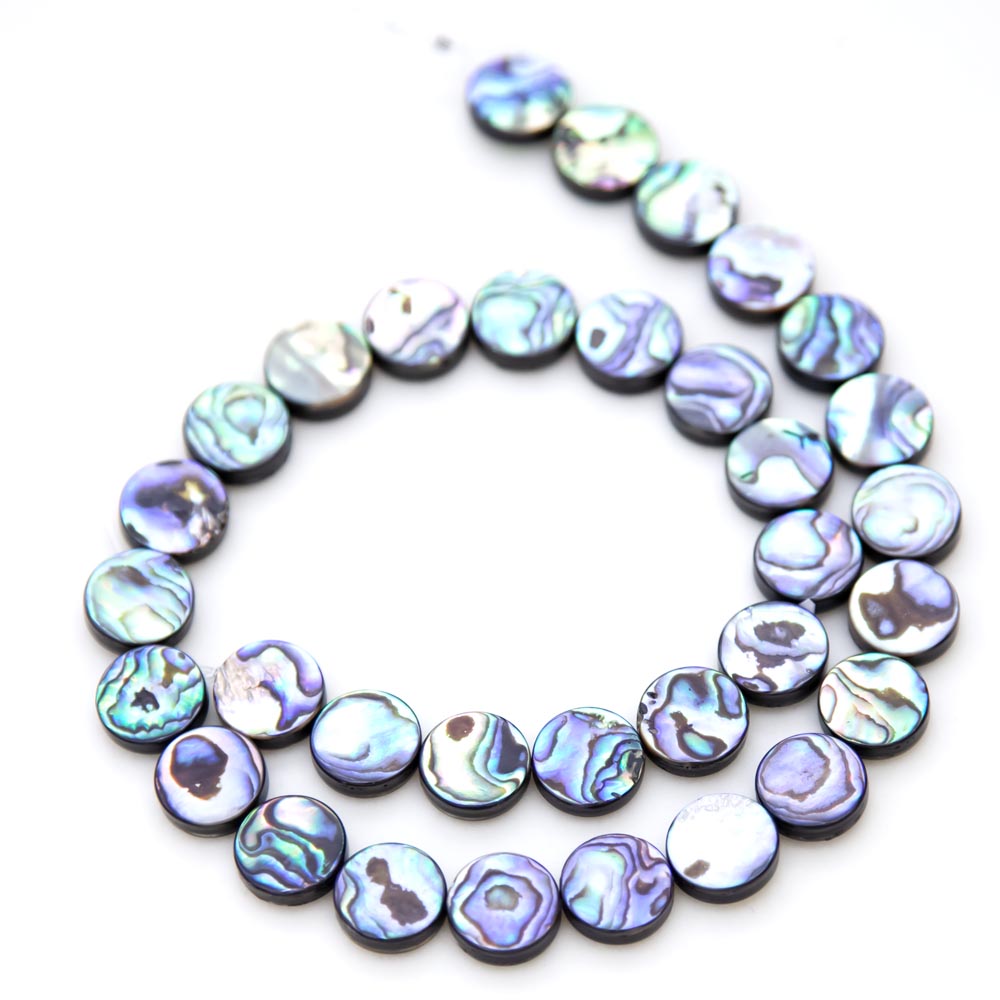 12AB558-F: Abalone Flat Round 12mm 1 STR