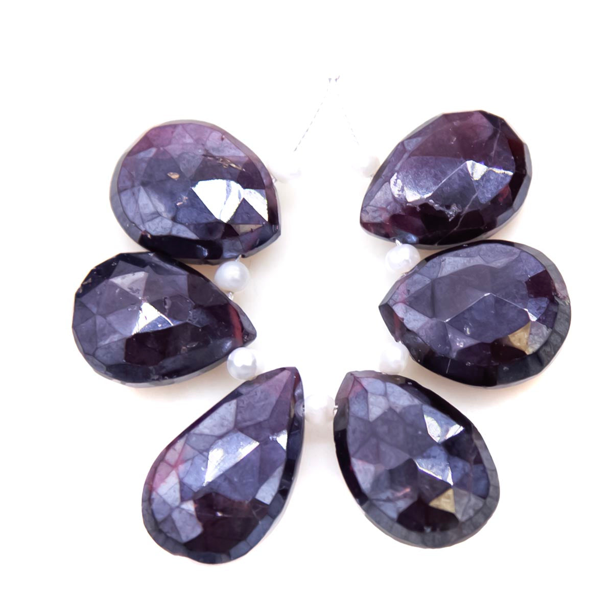 43ST418-F6: RED GARNET FC DROP 10X15-13X18MM 6PST