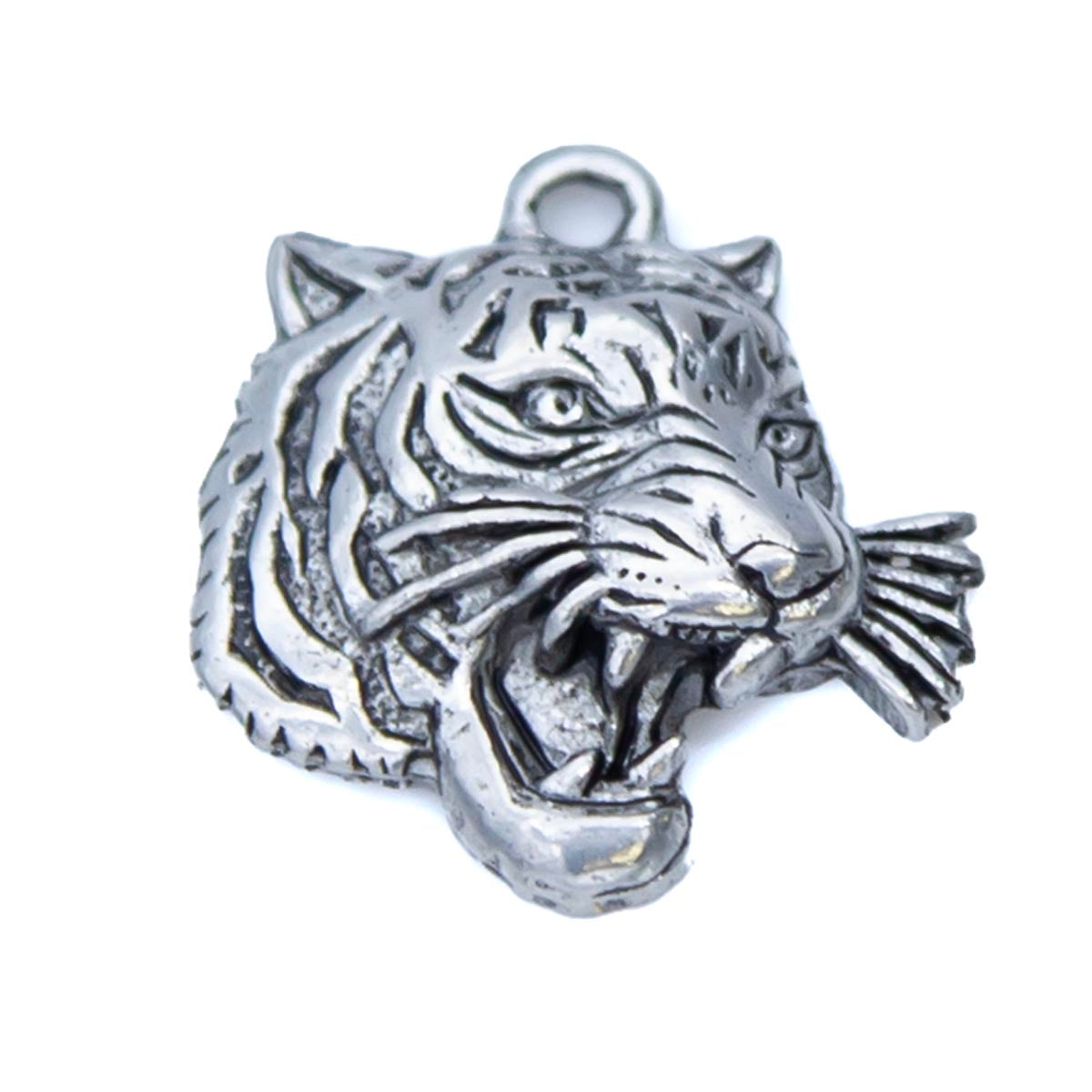 PW6368-S: Charm Roaring Tiger 20mm Ant Pewter