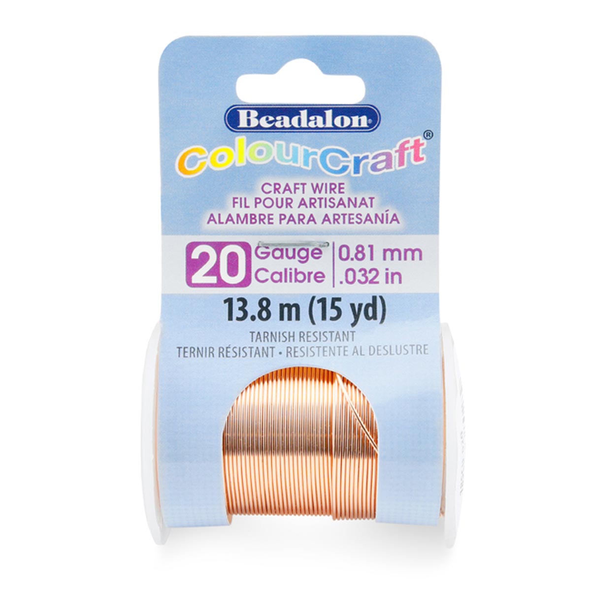 CW185CU-020: ColourCraft Wire 20 Gauge Copper T/R 15