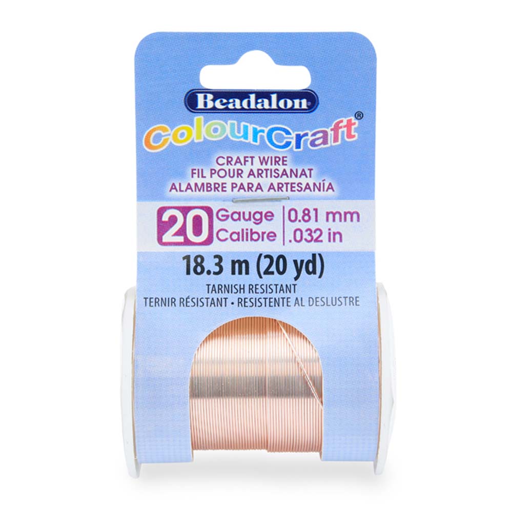 CW185RG-020: ColourCraft Wire 20 Rose Gold Color TR SPL 15 yd