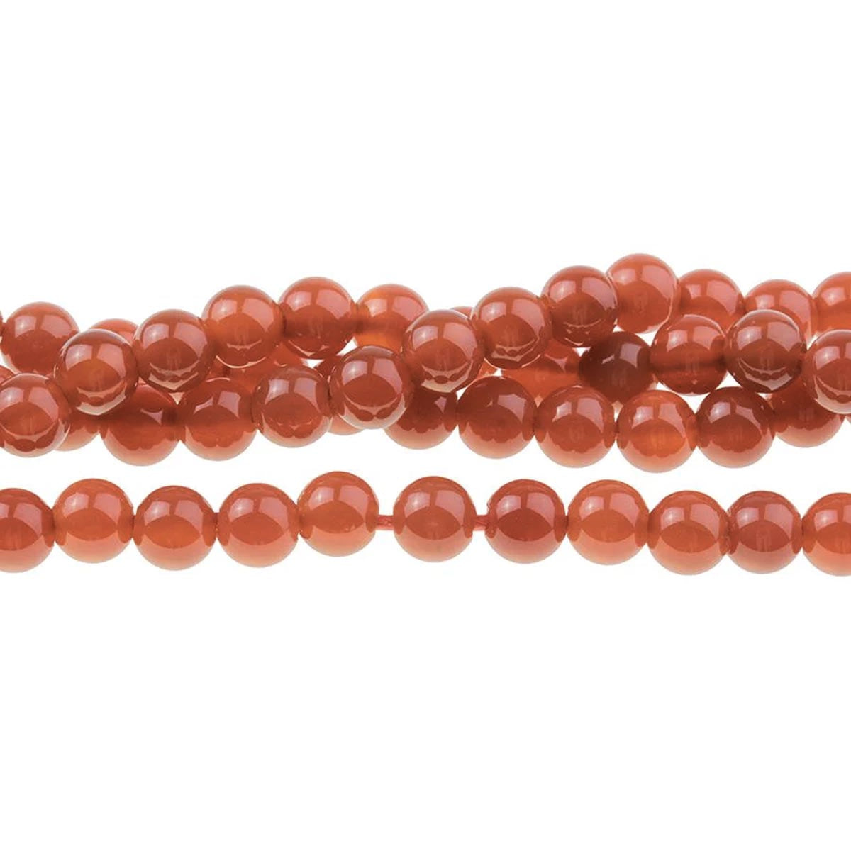 8ST428-8LH: Red Agate 8mm Round Large Hole 8"