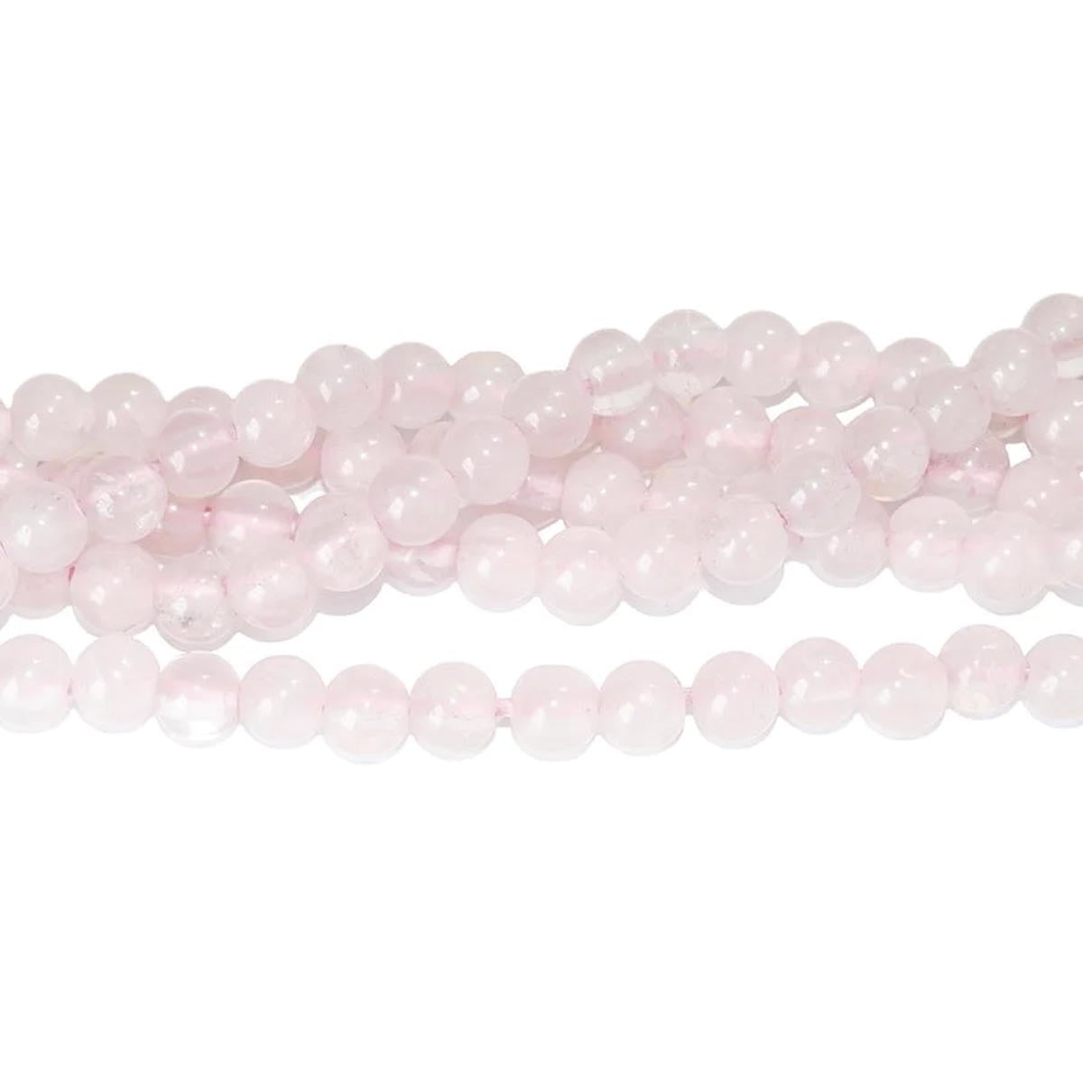 8ST402-8LH: Rose Quartz 8mm Round Large Hole 8"