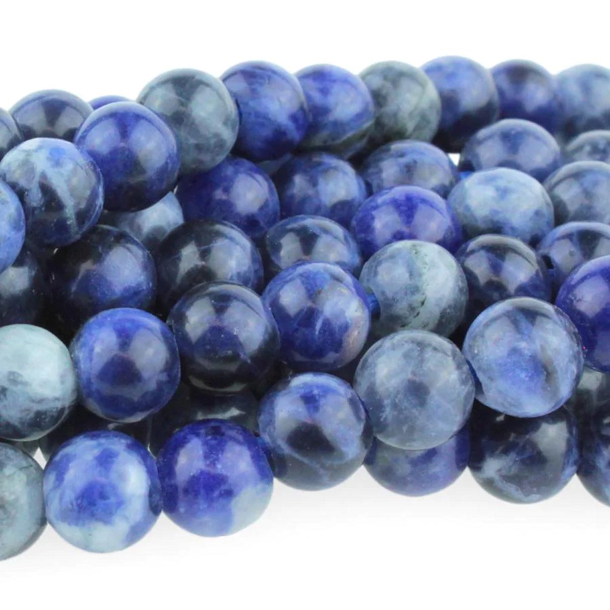 8ST424-8LH: Sodalite Round 8mm Large Hole 8 Inch Strand