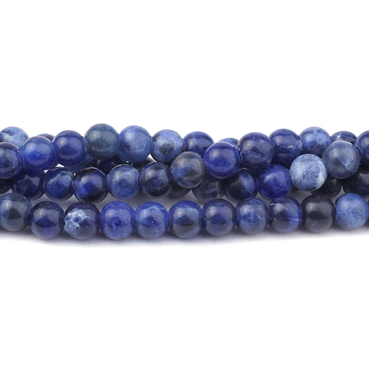 6ST424-8LH: Sodalite Round 6mm Large Hole 8 Inch Strand