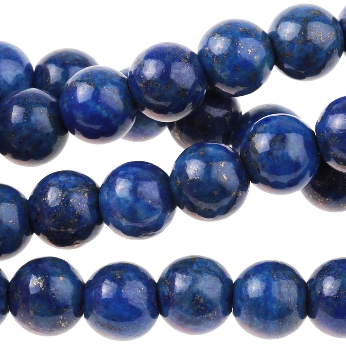 8ST409-8LH: Lapis Lazuli Round 8mm Large Hole 8 Inch Strand