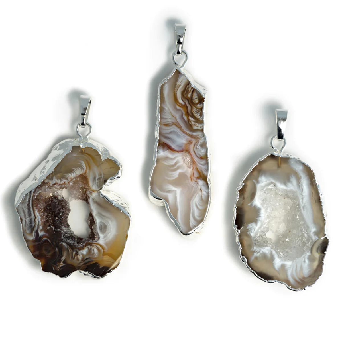 ST25-DZY: Druzy Agate Pendant Asst 35-50mm