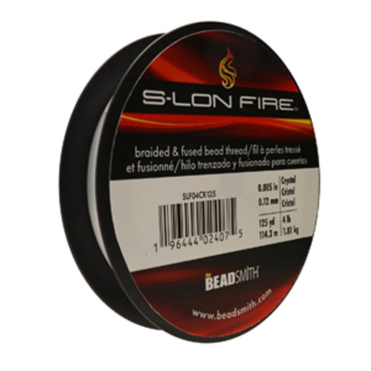 SLF04CR125: S-LON FIRE Braided & Fused Bead Thread CRY .004"/.12mm 4LBS 125YD