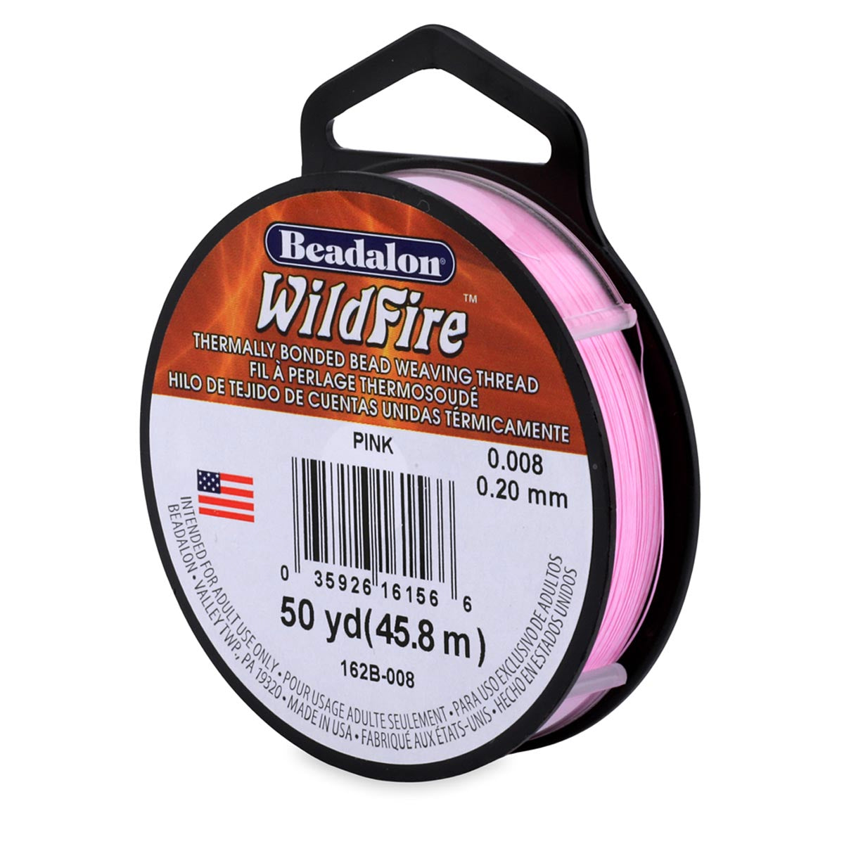 66TN193-50: Wildfire Thread Pink 50 Yards Spool .008 12lb