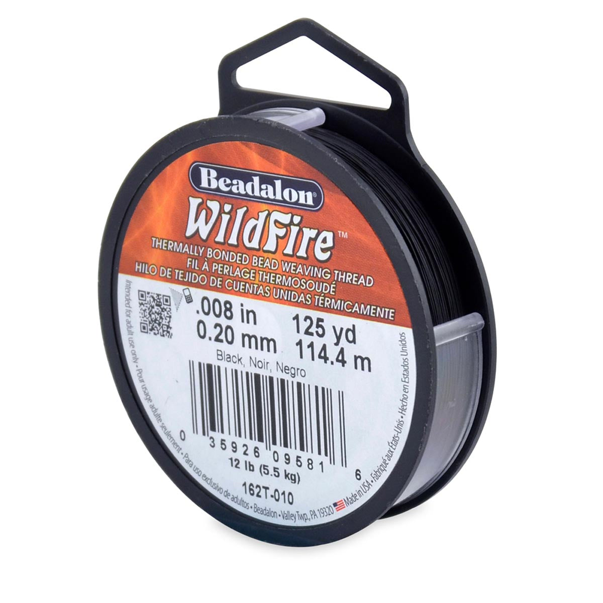 66TN109-125: Wildfire Thread Black 125 Yards Spool .008 12lb