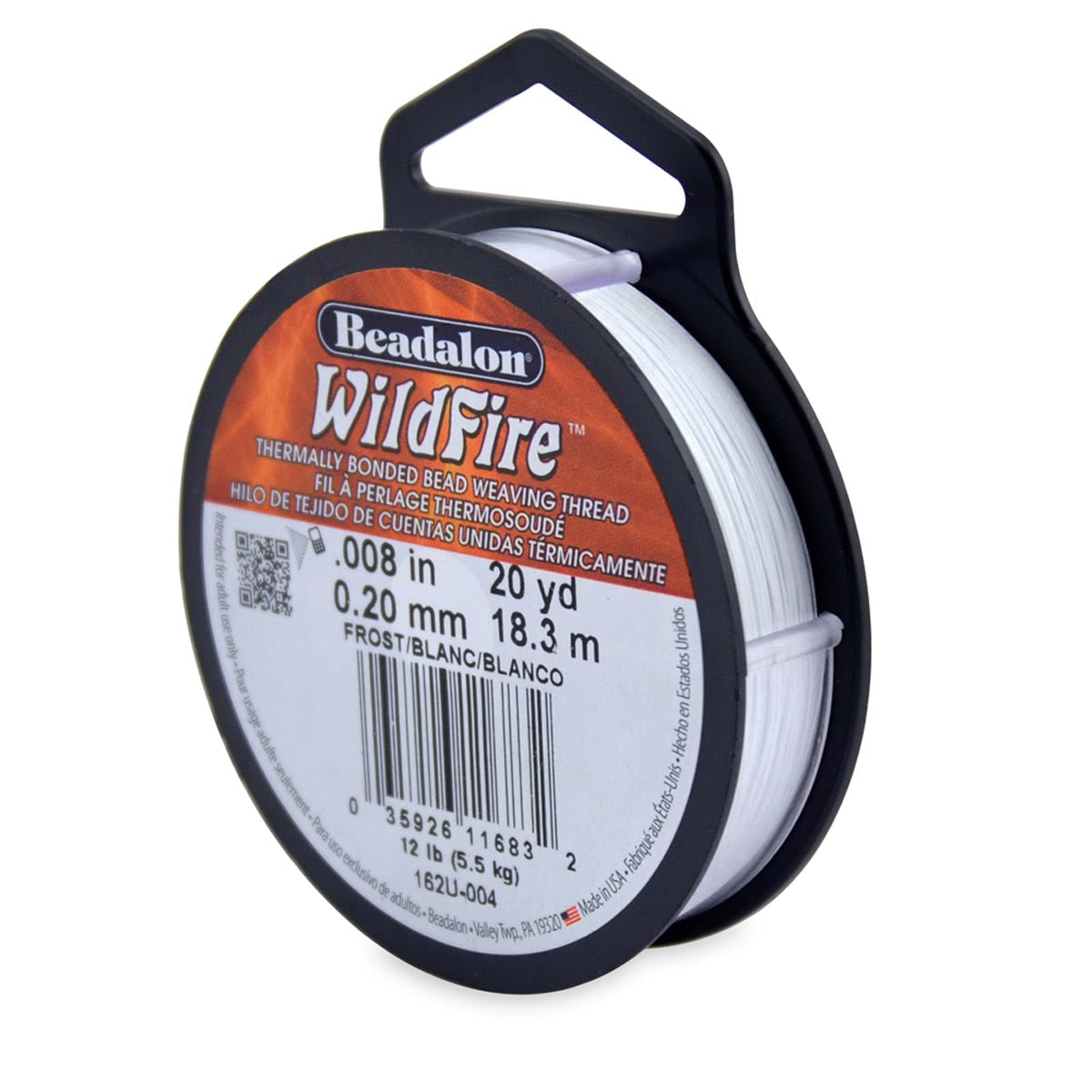 66TN312-20: Wildfire Thread White 20 Yards Spool .008 12lb