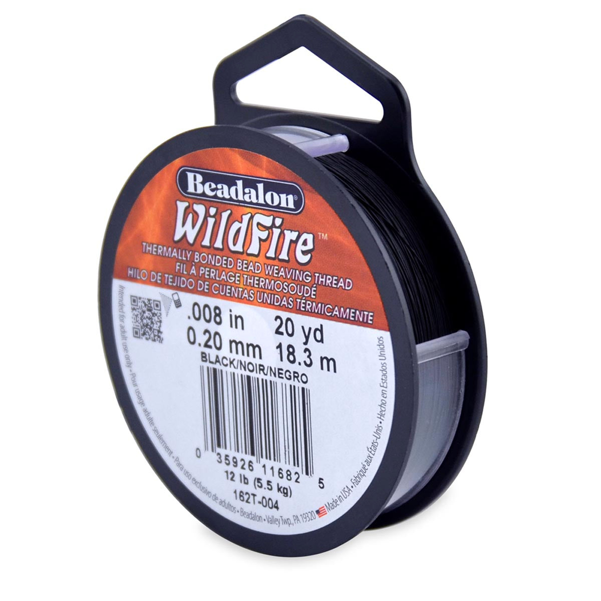 66TN109-20: Wildfire Thread Black 20 Yards Spool .008 12lb - Spool