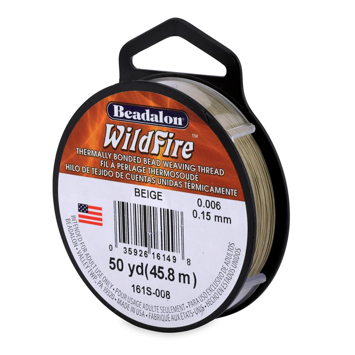 65TN152-50: Wildfire Thread Beige 50 Yards Spool .006 10lb