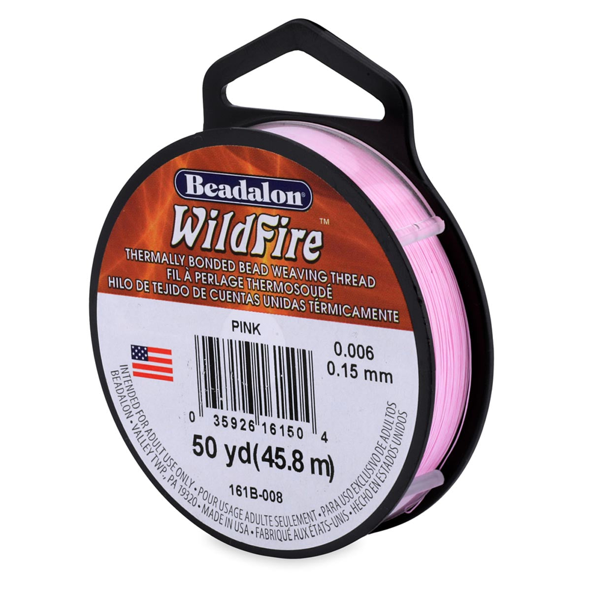 65TN193-50: Wildfire Thread Pink 50 Yards Spool .006 10lb