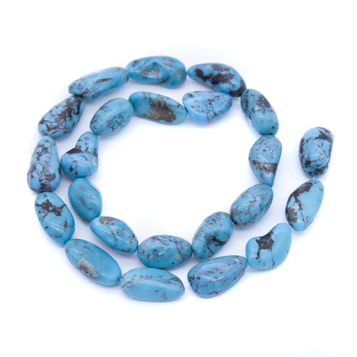 97ST413-NUG2: Turquoise Nugget Blue 10x15-20mm 16" String