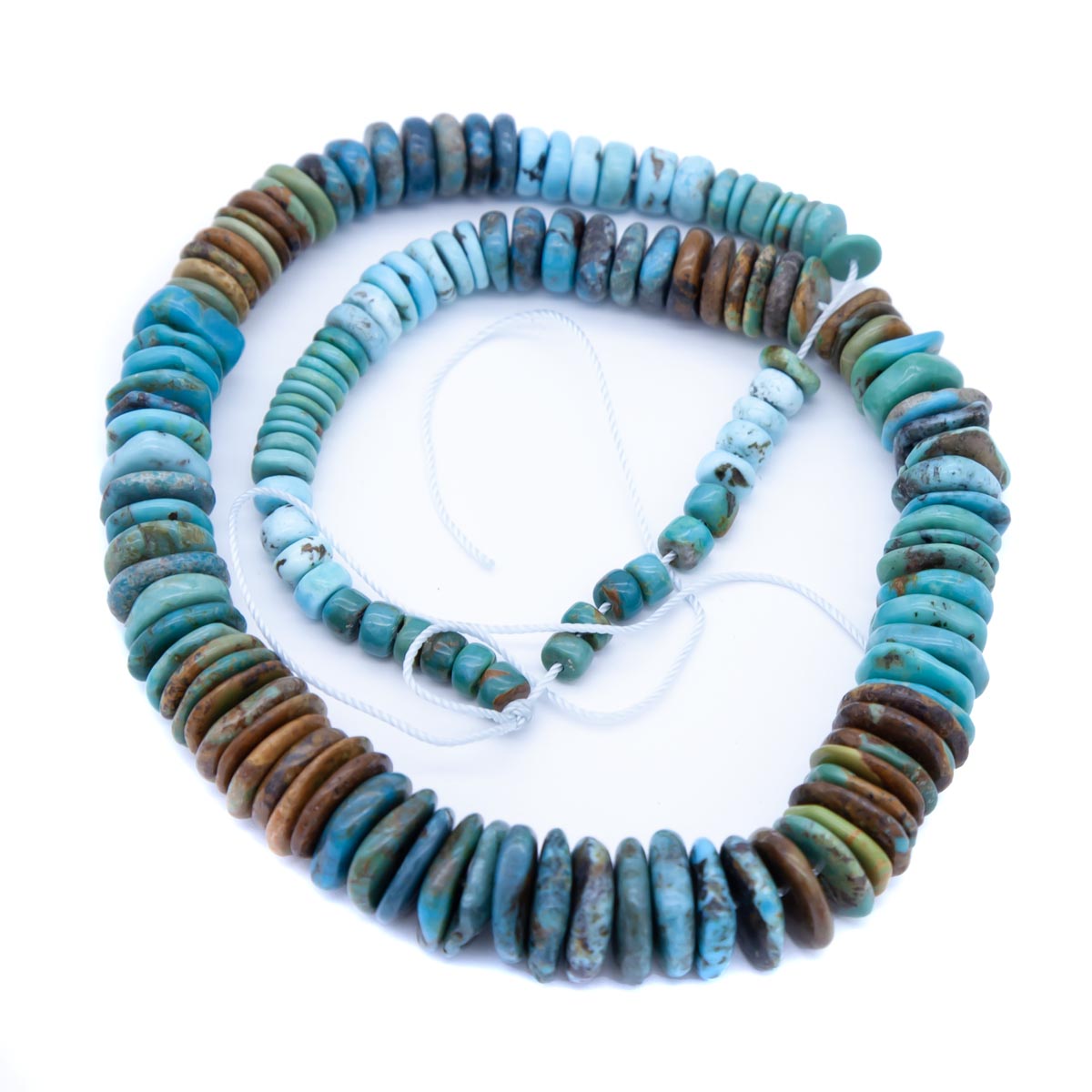 79ST413-GSH: Turquoise Irregular Disc 5mm-15mm Graduated Shaded 16"