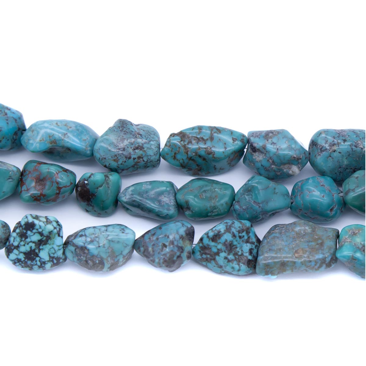 95ST413-NUG3: Turquoise Nuggets 10x12-18mm AVG 15-16" Strand