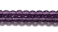 3FC299-5: Czech Faceted Round Transparent Dark Plum 3mm